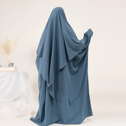 Extra-Long Khimar Hijab Scarf for Muslim Women, Islamic Clothing Prayer Headcover, Dubai Turkish Hijabi Headscarf, Ramadan Eid
